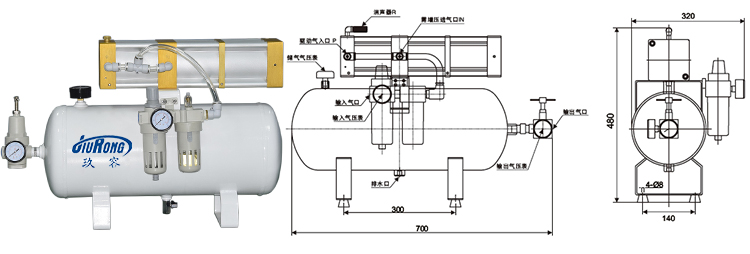 3倍空氣增壓閥外形尺寸